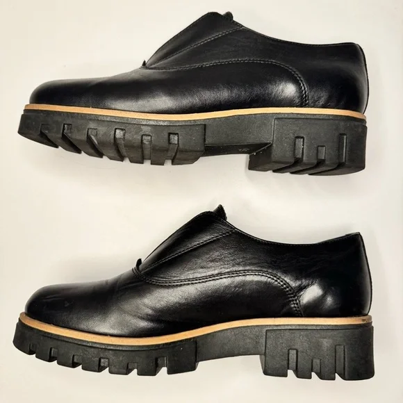 Atelier Women’s Barton Black & Tan Italian Leather Platform Penny Loafers Sz 38 - Picture 10 of 14